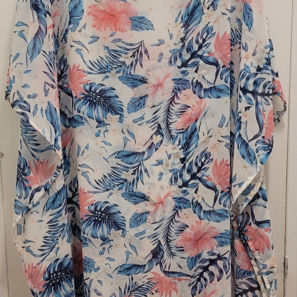 Floral Print Vivis Colours Beach Cover Up Hand Made NWOT - Picture 2 of 6